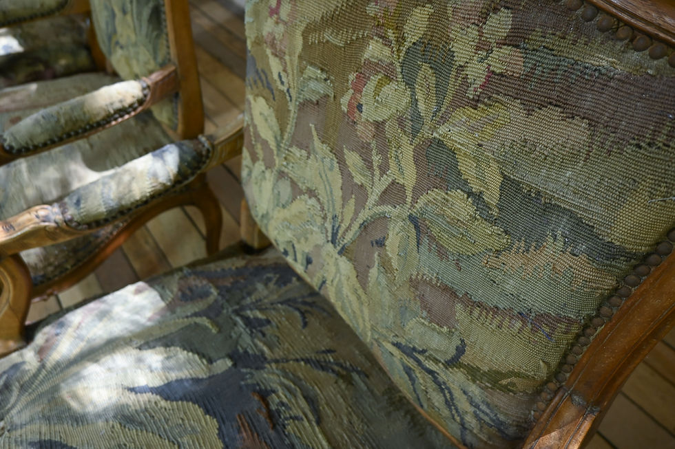 Thumbnail: A Set Of Four 19th Century French Louis XV Fauteuils Open Armchairs