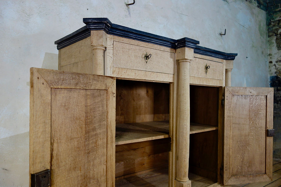 Thumbnail: A Tall Early 19th Century French Bleached Oak Empire Side Cabinet Cupboard