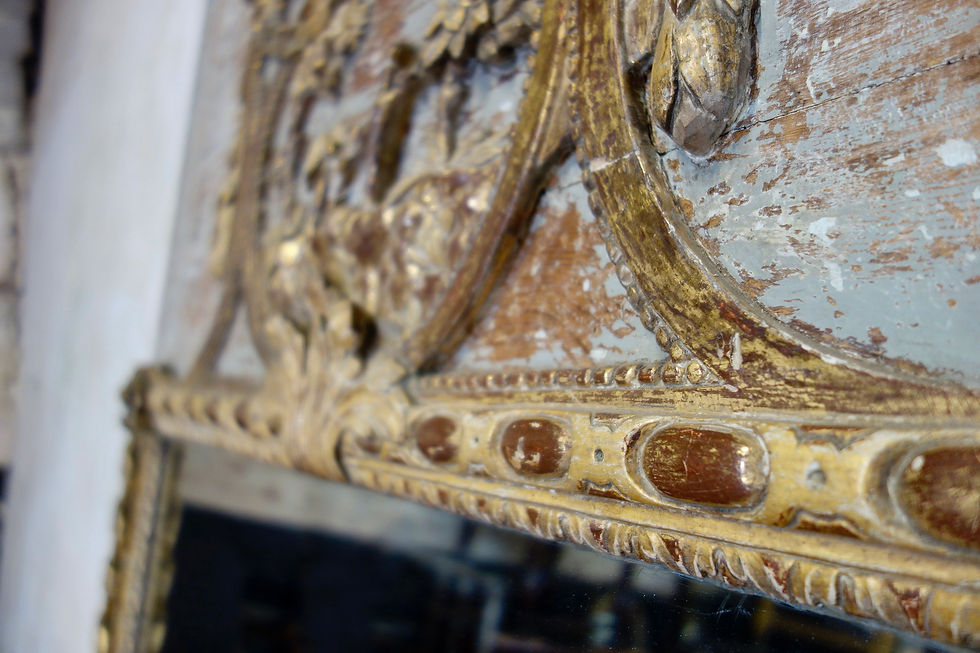 Thumbnail: An Elegant 19th Century Swedish Original Painted Trumeau Mirror