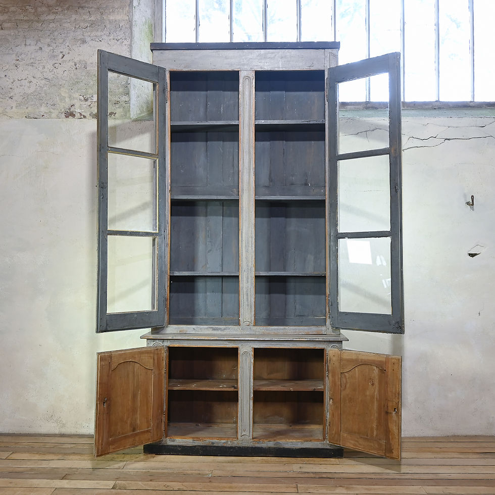 Thumbnail: A tall early 19th Century French Painted Glazed Bibliothèque - Bookcase Cabinet