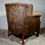 Thumbnail: Leather & Velvet Dutch Wingback Chair