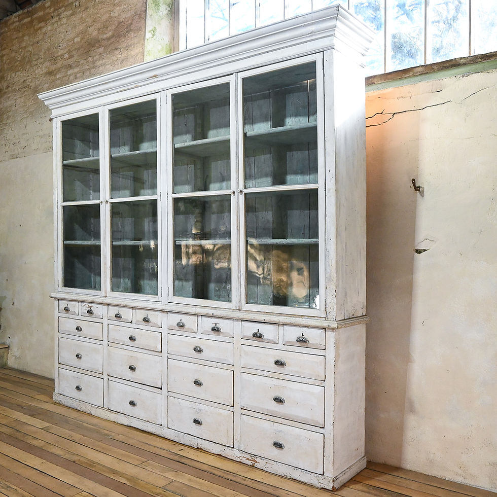 Thumbnail: A Large Scale 19th Century French Painted Glazed Bibliothèque Cabinet - Bookcase
