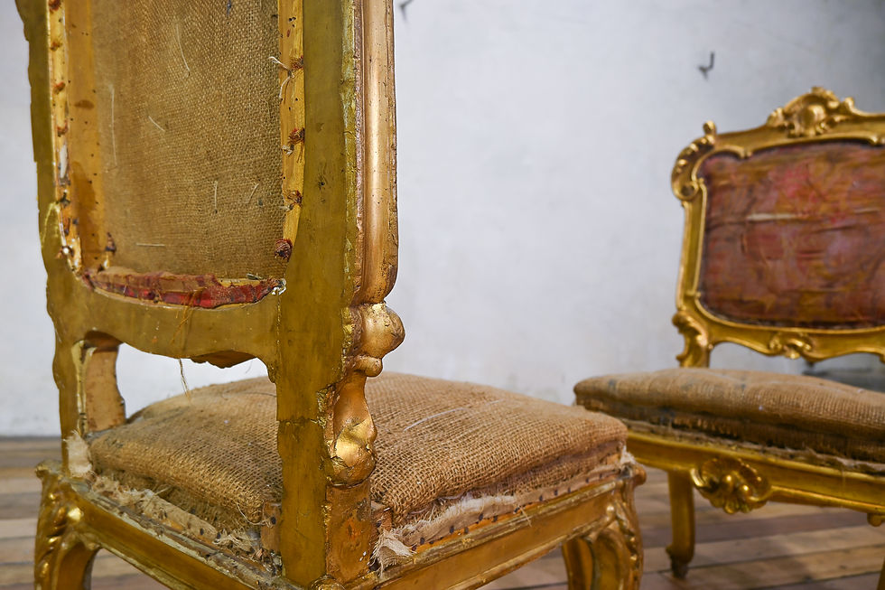 Thumbnail: A Pair Of 18th Century North Italian Giltwood Side Chairs