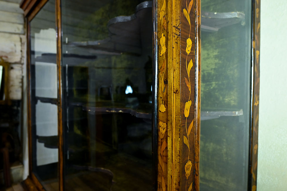 Thumbnail: An Impressive Late 18th Century Dutch Marquetry Inlaid Vitrine Cabinet