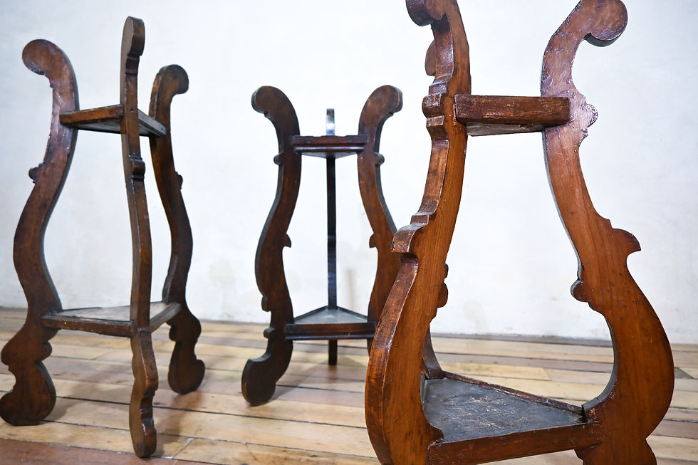 Thumbnail: A Selection Of Three 18th Century Italian Lyre Leg Table / Plant stand