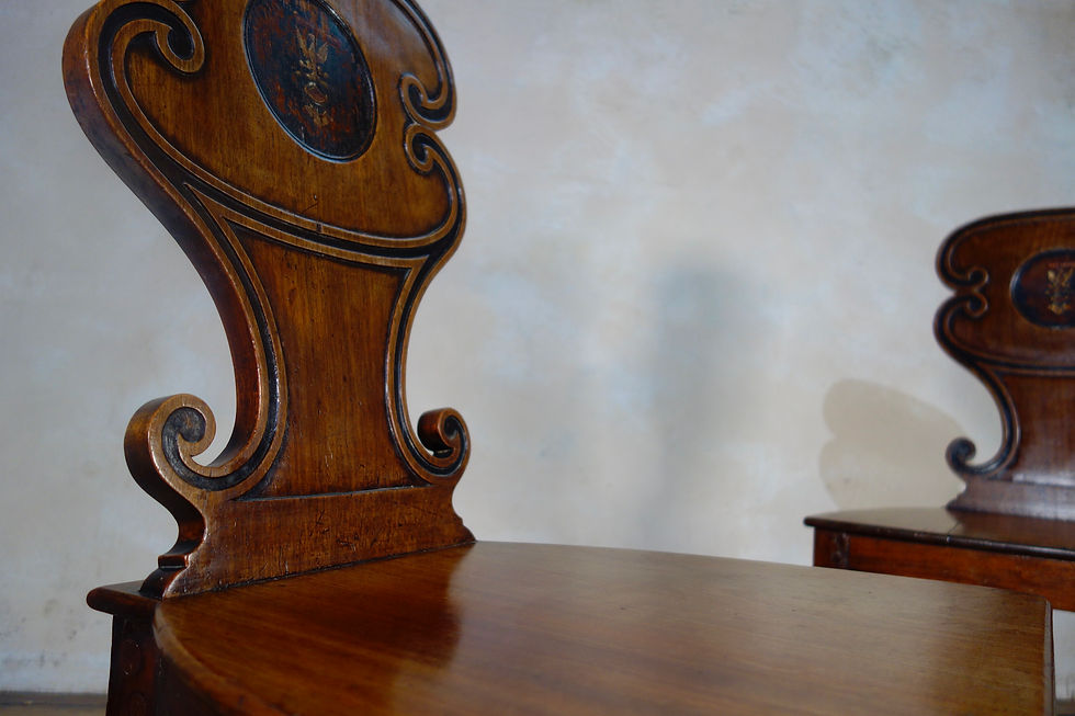 Thumbnail: A Pair of Mahogany Regency Hall Chairs