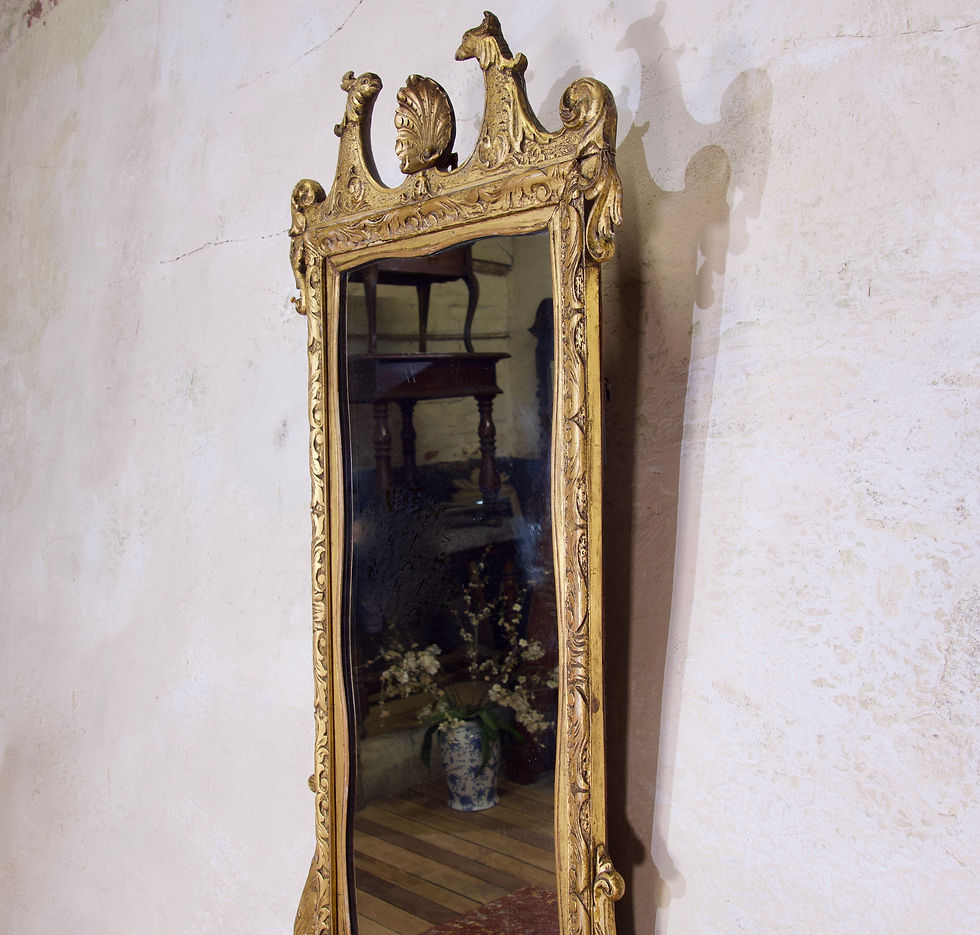 Thumbnail: A Late 19th Century George II Style Giltwood Overmantel Wall Mirror