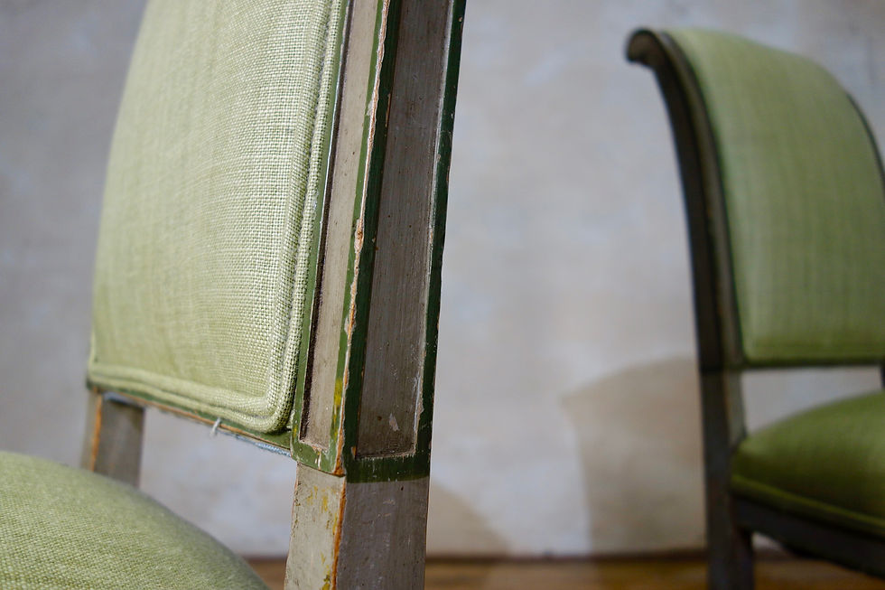 Thumbnail: A Pair Of French 19th Century Painted Louis XVI Style Side Chairs