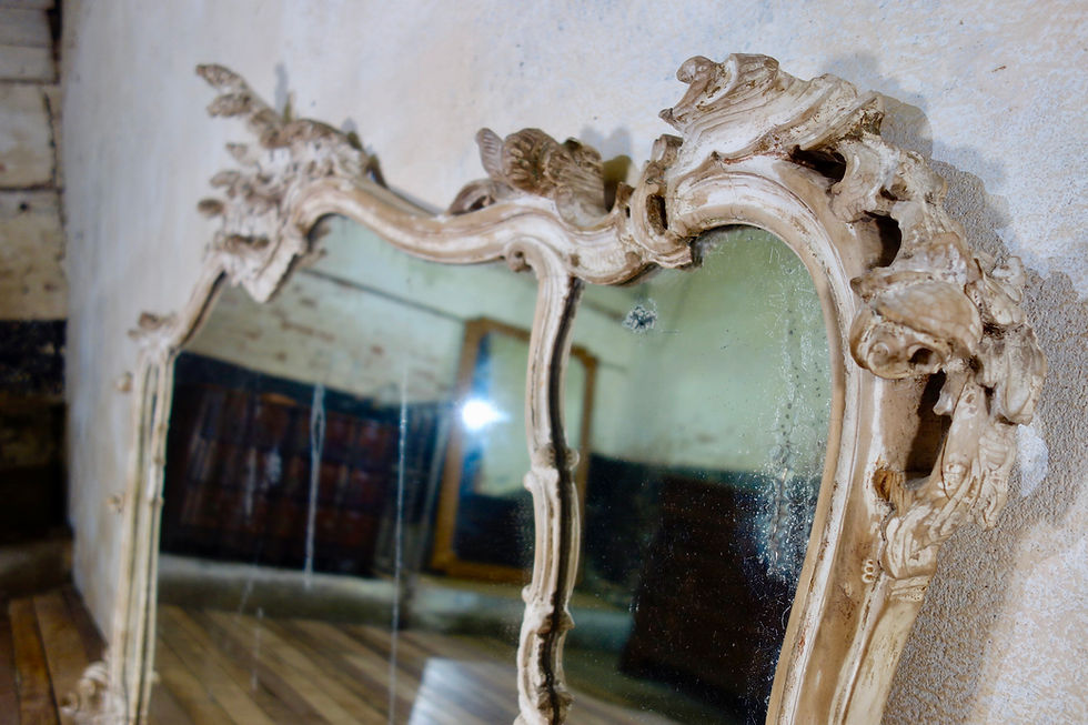 Thumbnail: A Exceptional 19th Century French Painted Rococo Overmantel Wall Mirror