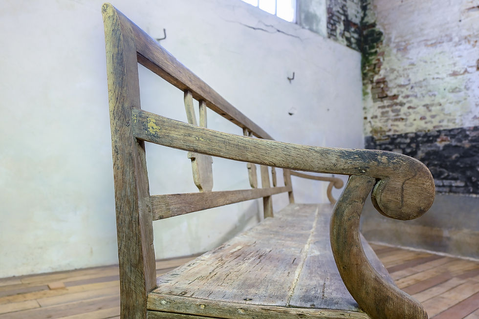 Thumbnail: A Long 19th Century Rustic Elm and Oak French Hall Bench
