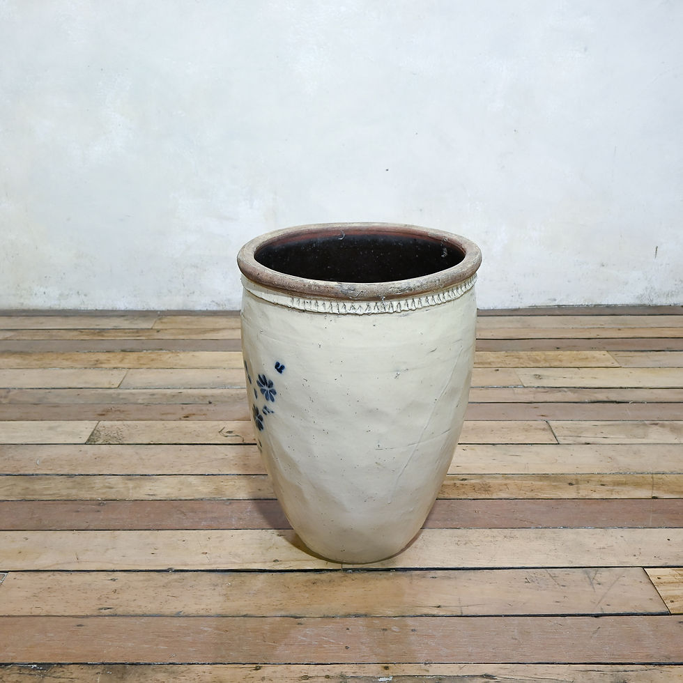 Thumbnail: A Large Ming Dynasty Blue & White Cizhou Wear  Ovoid Ceramic Planter - Vessel
