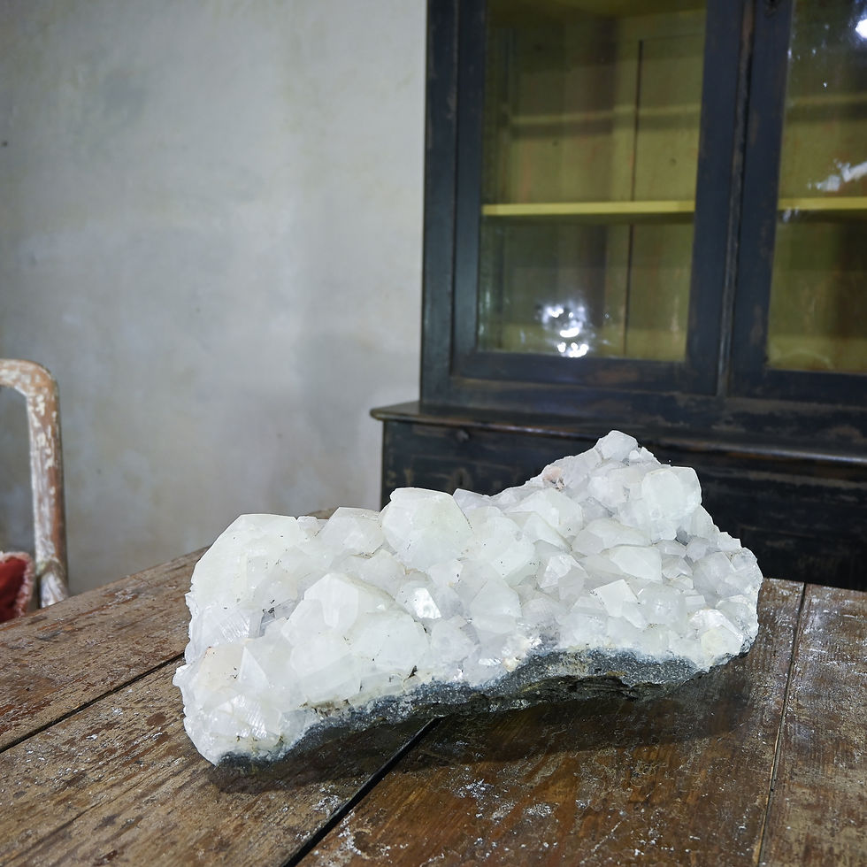 Thumbnail: A Large Crystalline Cluster Geological Specimen - Calcite and Quartz Crystallise