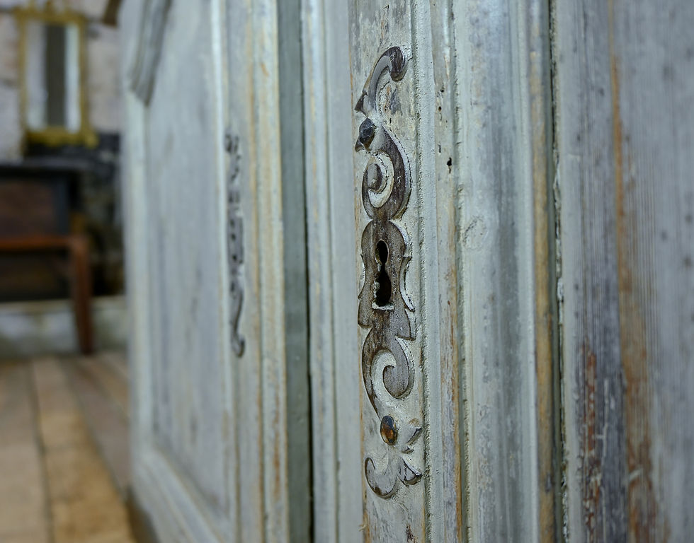 Thumbnail: A tall early 19th Century French Painted Glazed Bibliothèque - Bookcase Cabinet