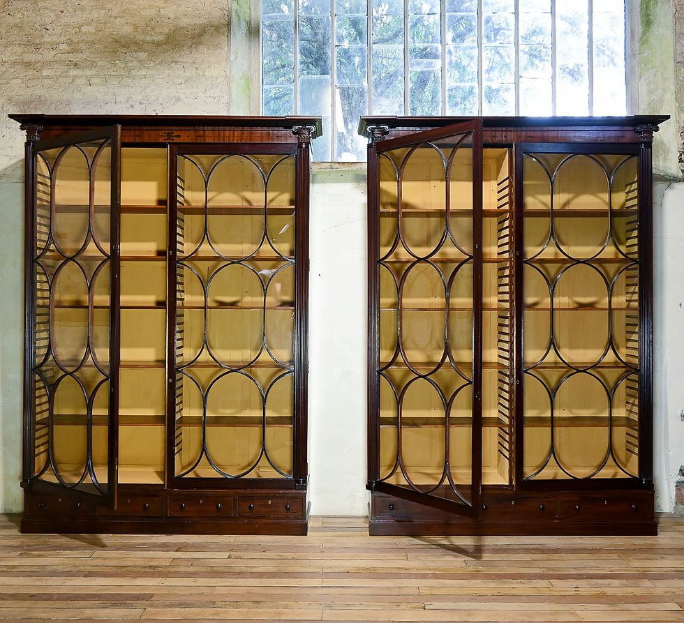 Thumbnail: A Monumemtal Near Pair of George III Mahogany Astral Glazed Bookcases