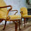 Thumbnail: A Pair Of Yellow Upholstered George I Style Shepherd Crook Armchairs