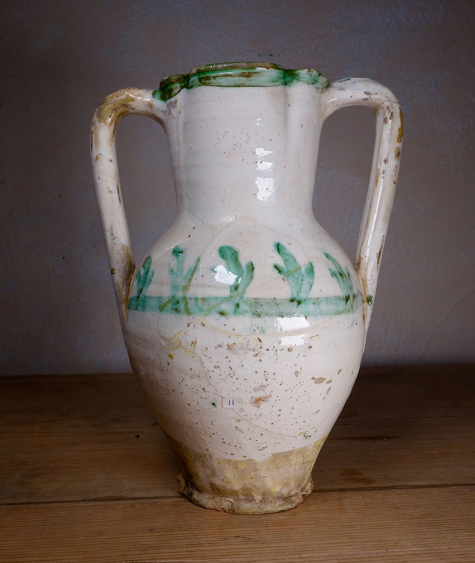 Antique Italian Earthenware Glazed Amphora