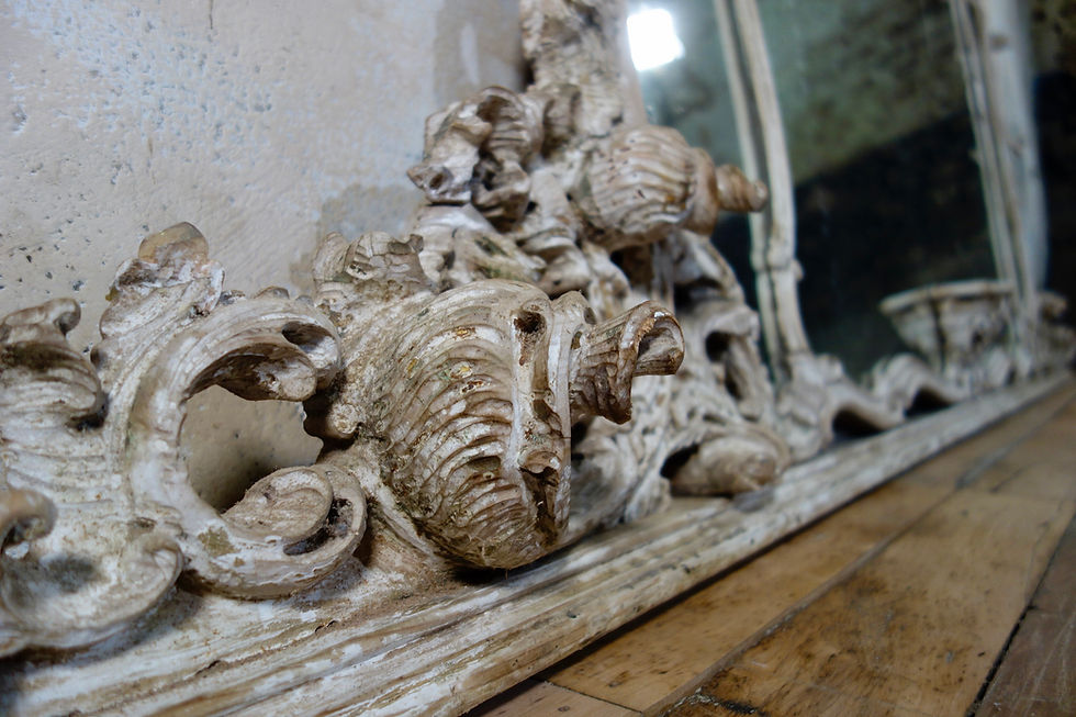 Thumbnail: A Exceptional 19th Century French Painted Rococo Overmantel Wall Mirror