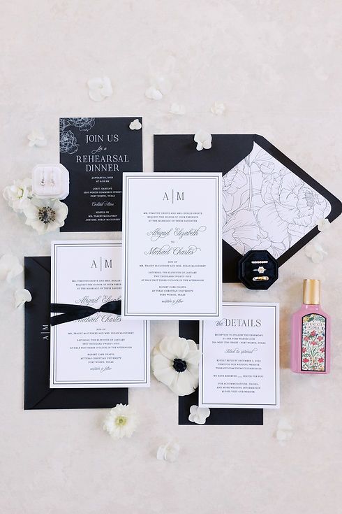 Elegant Black and White Custom Wedding Stationery