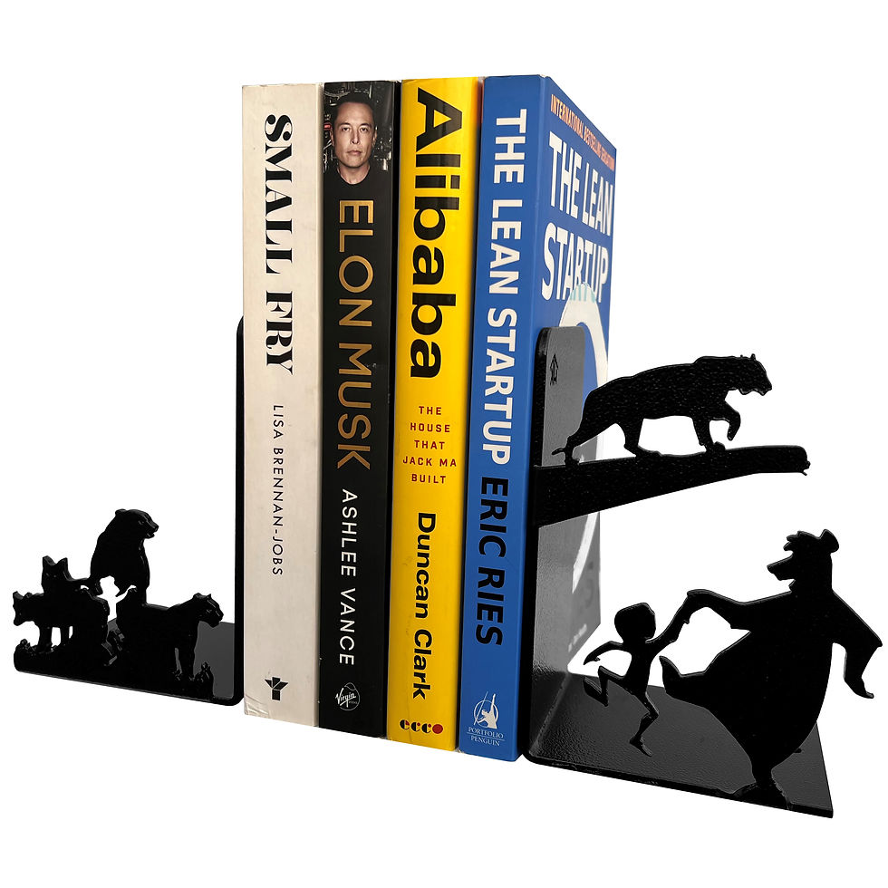 Thumbnail: Jungle Book Bookends Mowgli Bookends Decorative Metal Bookends Kids room Bookend