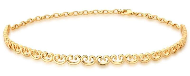 Miniatura: CHOKER TRABALHADO E VAZADO BANHADO A OURO