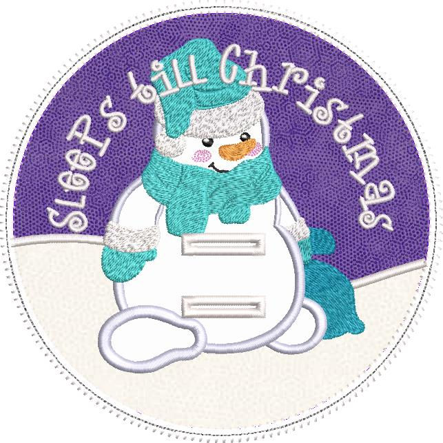 Thumbnail: In The Hoop Sleeps Till Christmas Advent Calendar Machine Embroidery Design