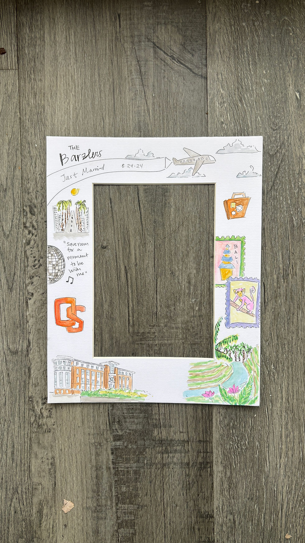 Thumbnail: Painted Wedding Gift Photo Frame - 8" x 10"
