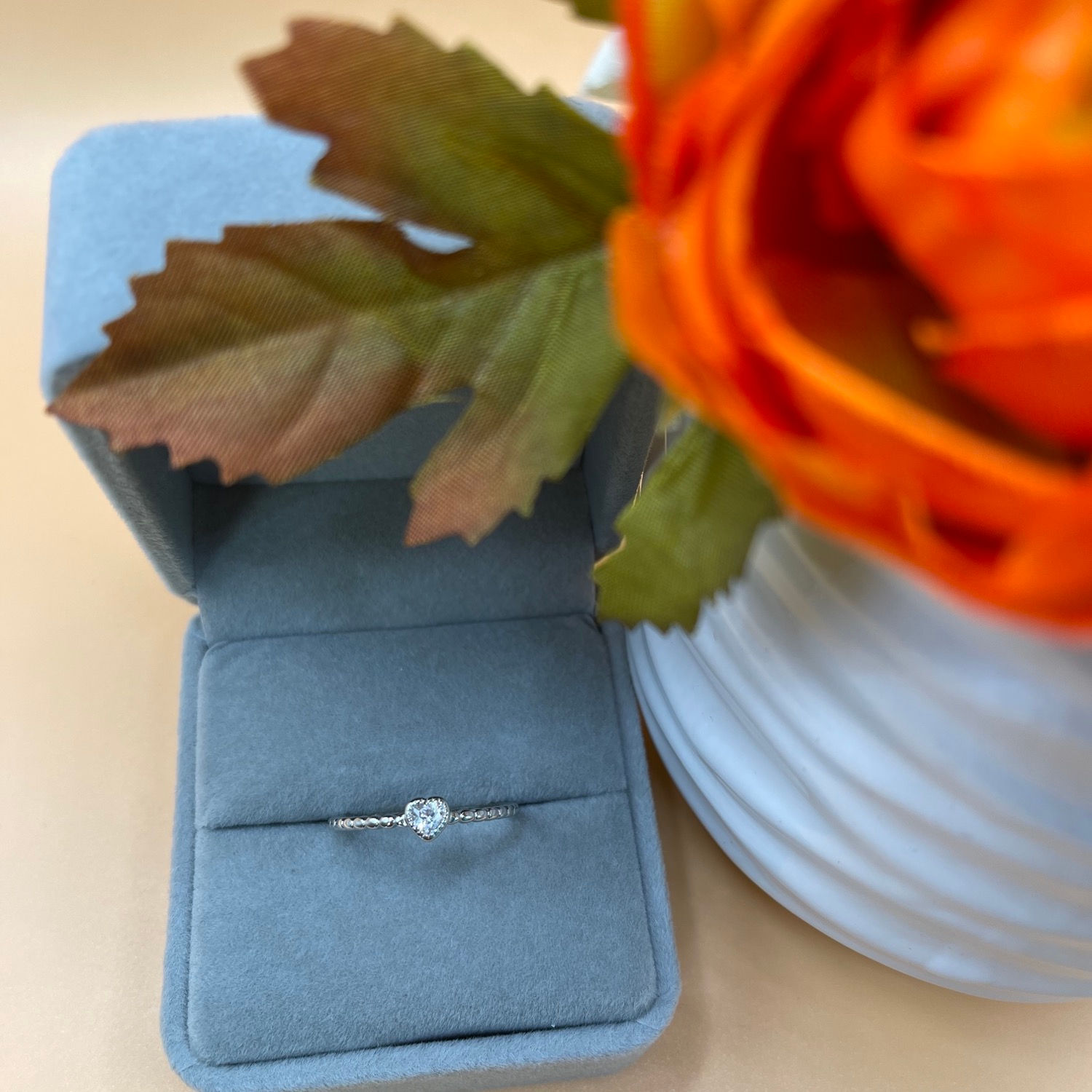 Sterling Silver CZ Heart  Ring