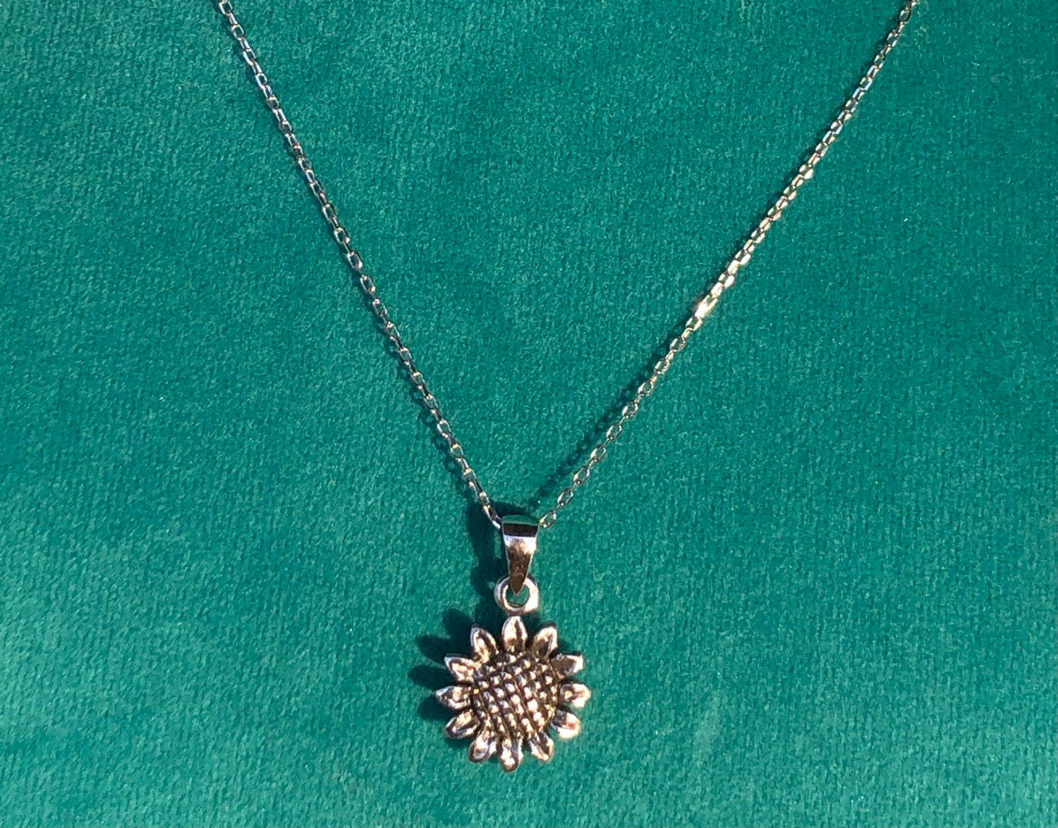 Sterling Silver Sunflower Necklace