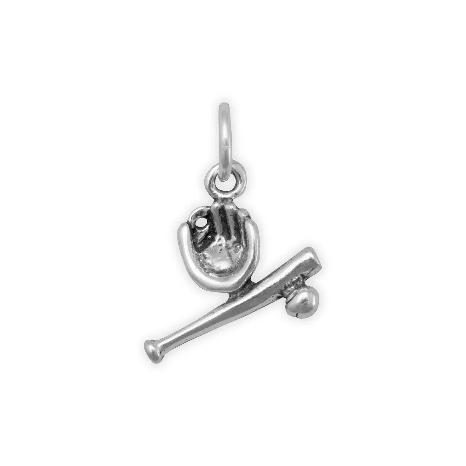 Sterling Silver Small Baseball  Bat  & Glove Charm