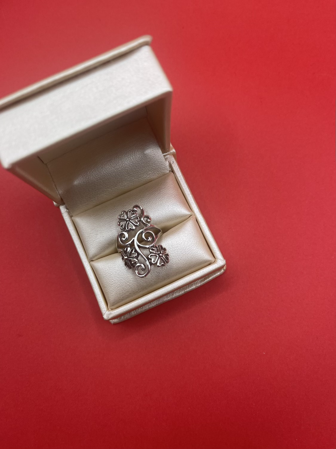 Sterling Silver Flower Vine Ring