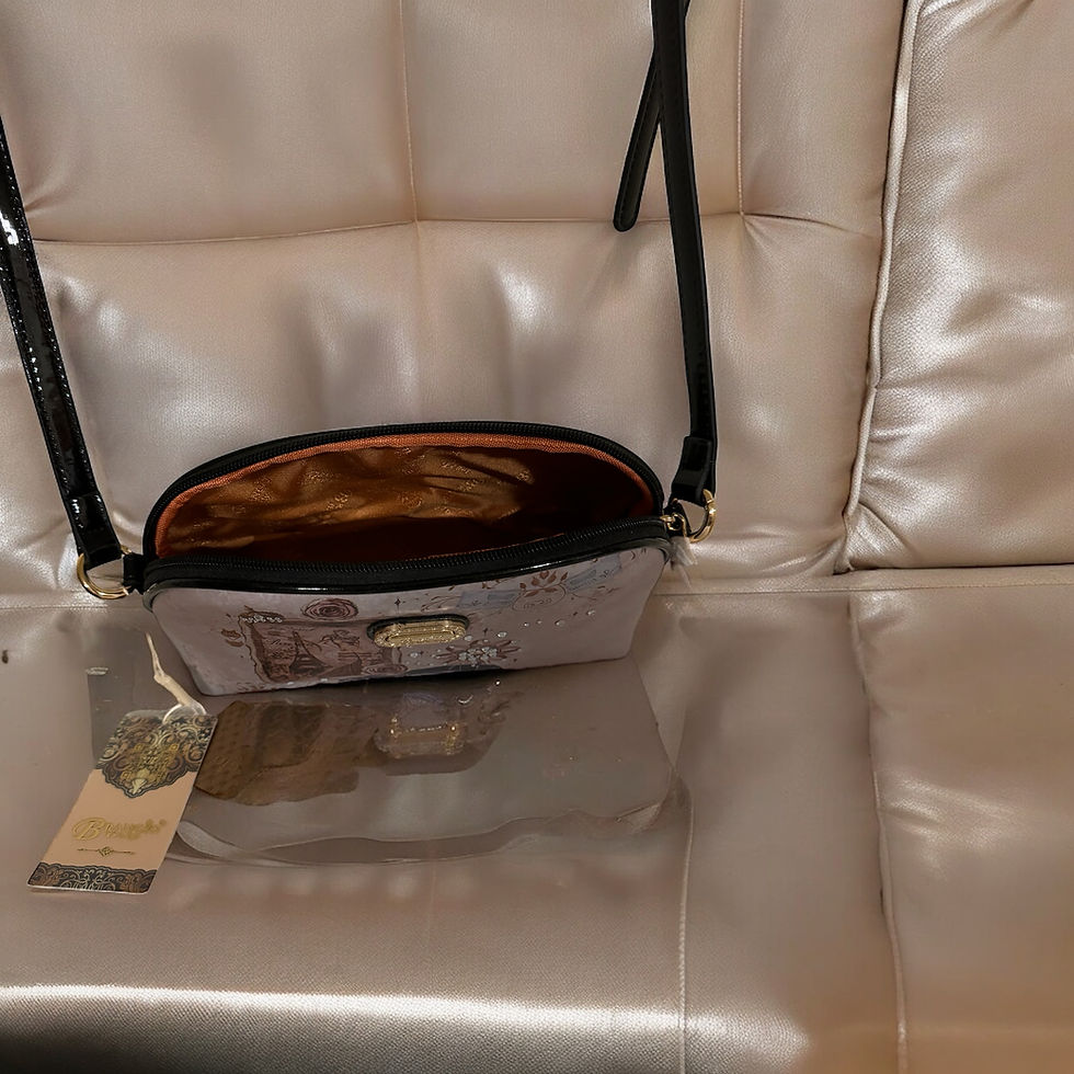 Thumbnail: Brangio Italy Black Glamorous Diva Vintage Cross Body Purse
