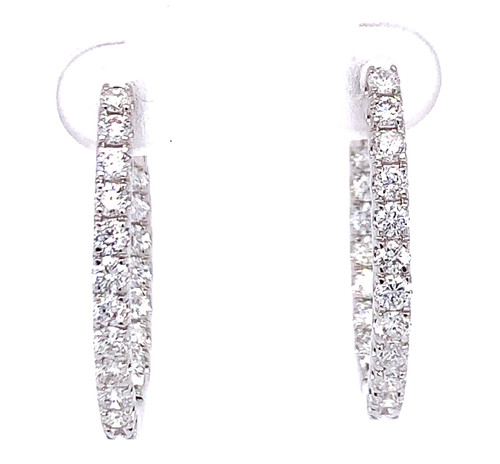 Inside /Out, Oval Fit, Diamond Hoop Earrings, 1.50ct 1