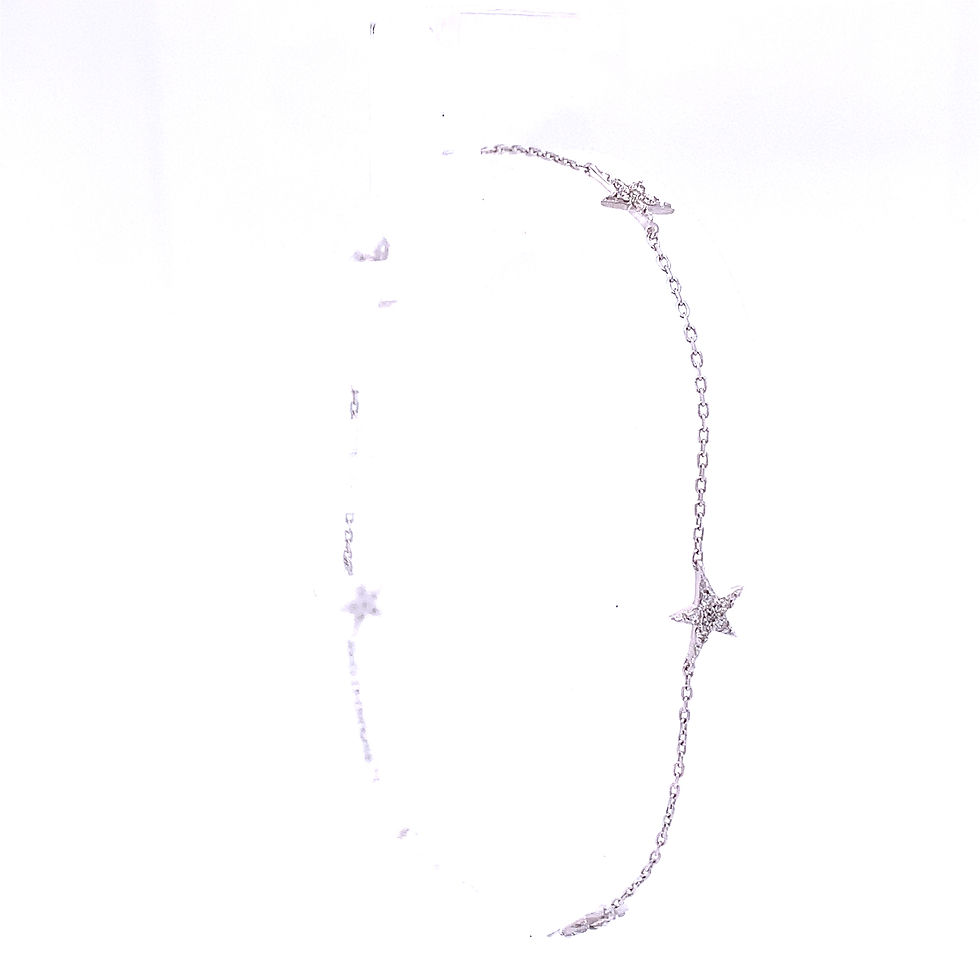 Thumbnail: 9K Yellow/White/Rose Gold 0.26ct Star Bracelet/Anklet