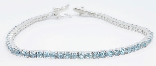Aquamarine Tennis Bracelet 9/18K White Gold 2ct - 5ct 1