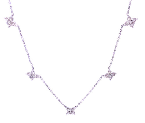 Diamond Chain Necklace White/Yellow Gold 0.53ct 1