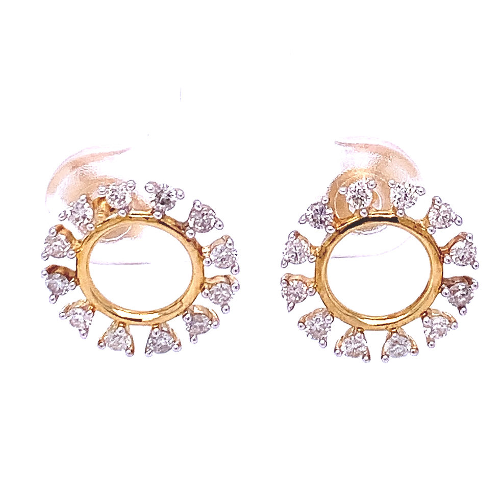 Thumbnail: 9kt White/Yellow Gold 0.54ct Circle Diamond Earrings