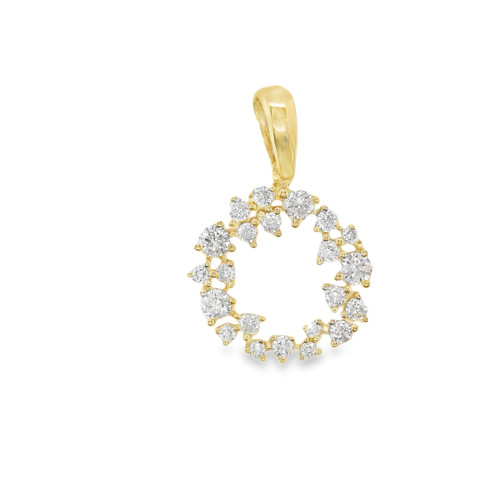 Diamond Circle Pendant in 9K Yellow Gold with Brilliant Cut Diamonds 1