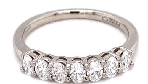 7 Stone Oval Cut Diamond Ring, Platinum, 0.65ct /0.95ct 1