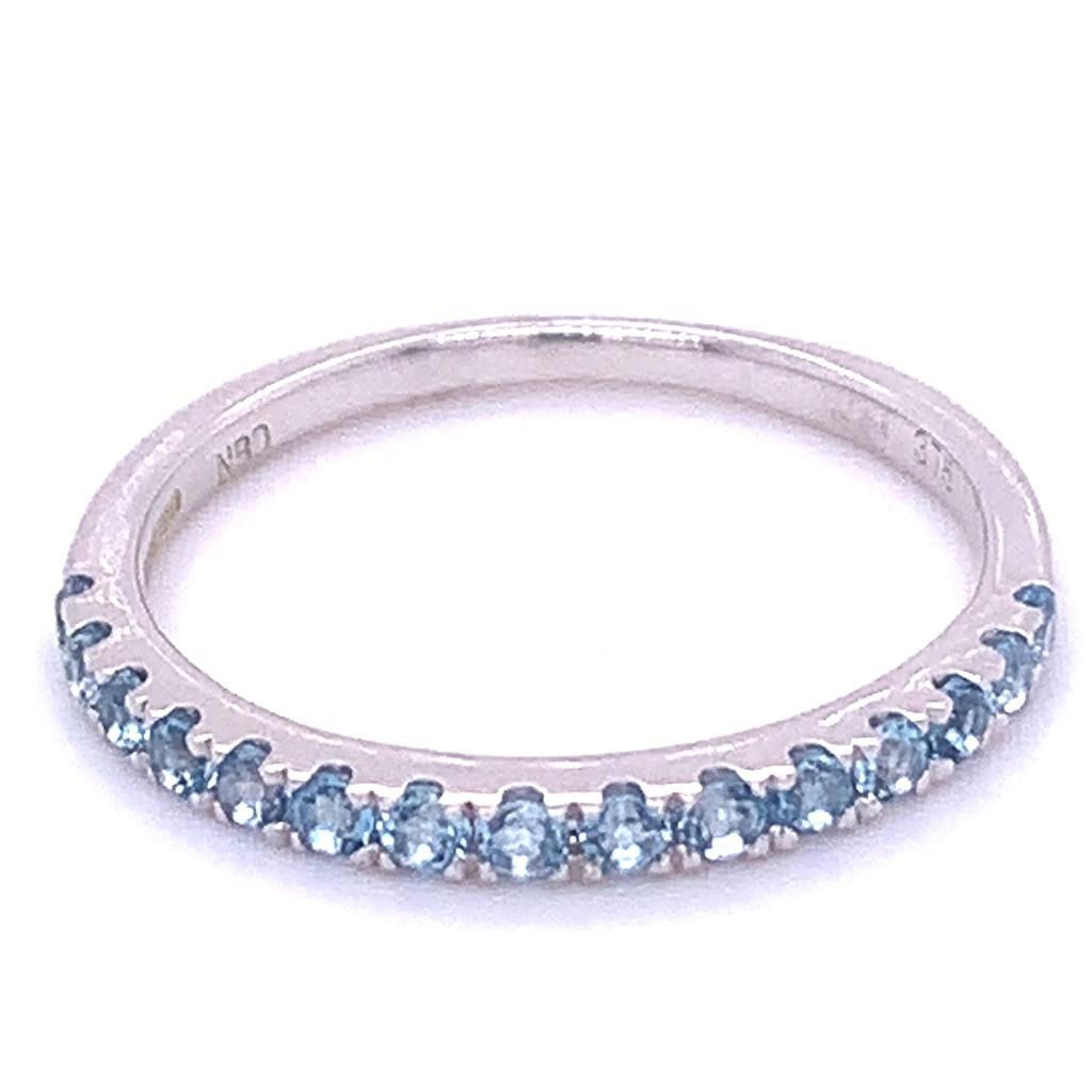 9kt White Gold 0.43ct Blue Topaz Half Eternity Ring