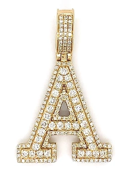 "A" Diamond Pendant 10K Yellow Gold 0.79ct