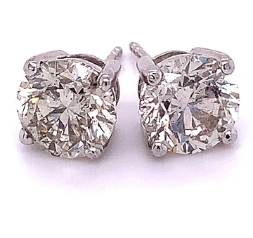 Round Diamond Studs, 18K Gold, 4.05ct