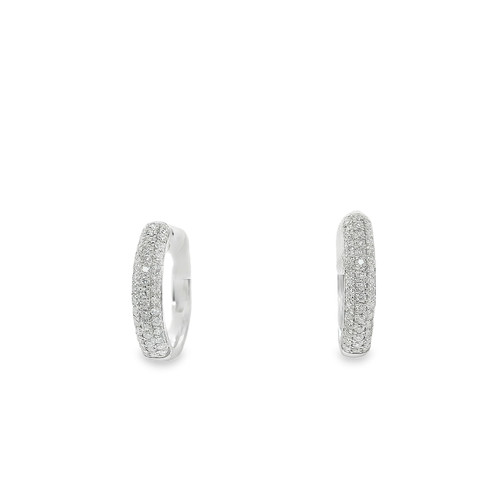 Platinum Round Diamond Cluster Hoops, 0.24ct 1