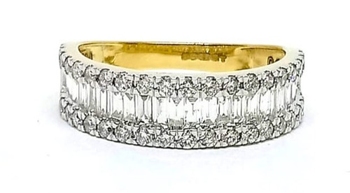 Round & Baguette shaped Mix Half Eternity Ring 1