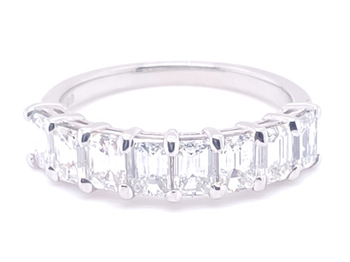 8 Stone, Emerald Cut Diamond Ring, Platinum, 2.00ct 1