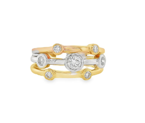Bubble Dress Ring 3-Tone 1.90ct 1