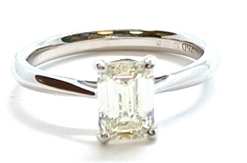 GIA Certified Emerald Cut Solitaire Ring, Platinum, 1.00ct 1