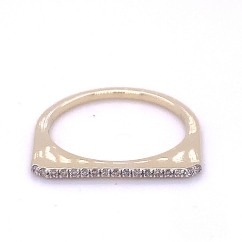 Diamond Set Bar Ring, 9K White/Yellow Gold, 0.10ct 1