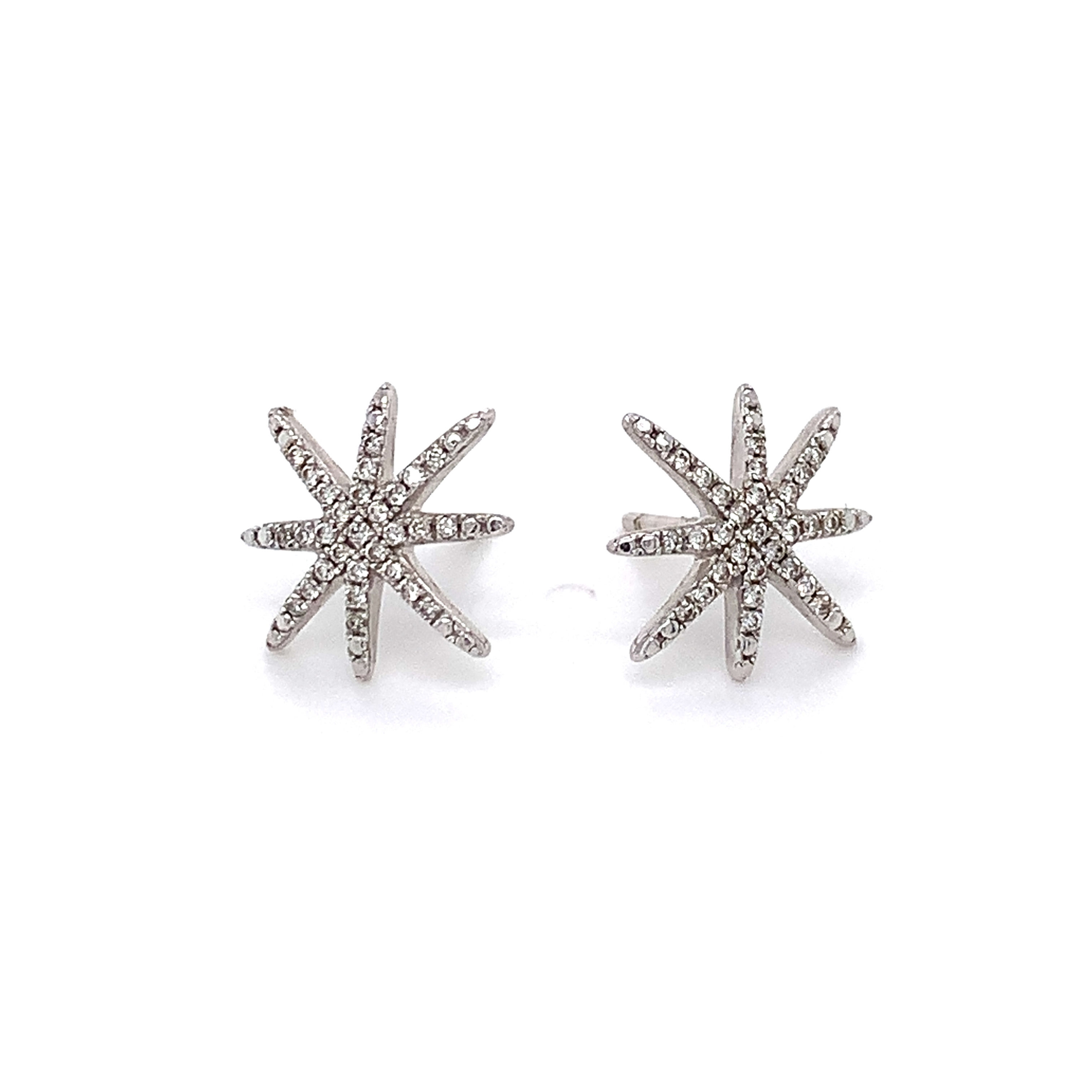 9kt Gold 0.15ct Diamond Star Earrings