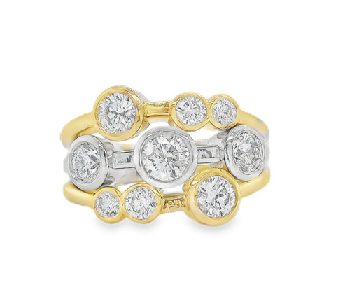Bubble Dress Ring 2-Tone 18YG/PLT, 1.70ct 1