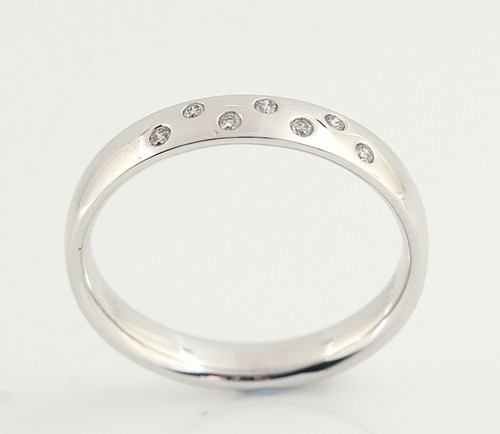 Diamond Half Eternity Ring ,18K White Gold, 0.10ct 1